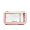 Trousse de toilette cuir transparente rose