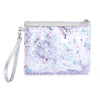 Trousse de toilette transparente paillettes motif