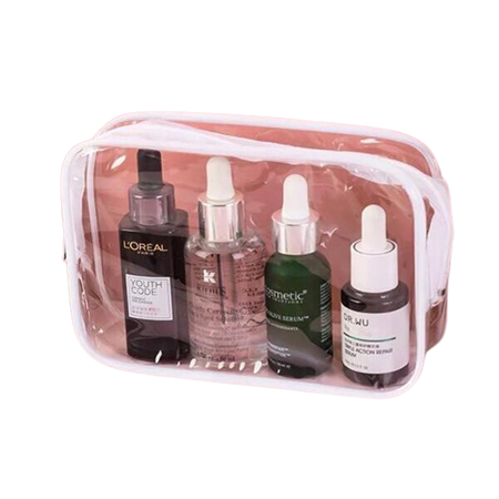 trousse de toilette transparente avion