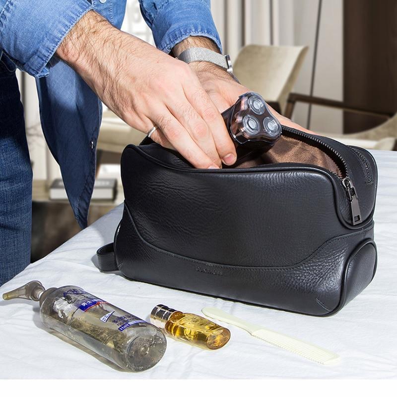 Trousse de toilette homme cuir vintage rangement