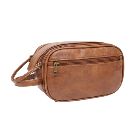 Trousse de toilette homme cuir marron