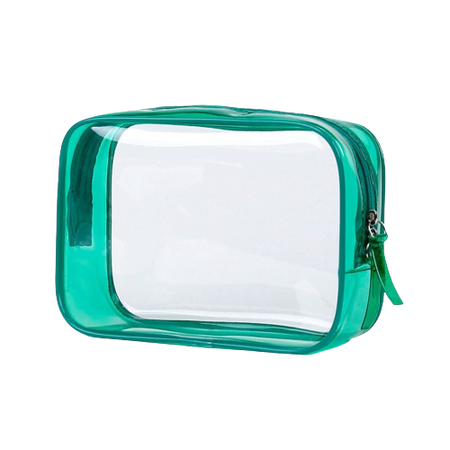 Trousse de toilette homme transparente verte