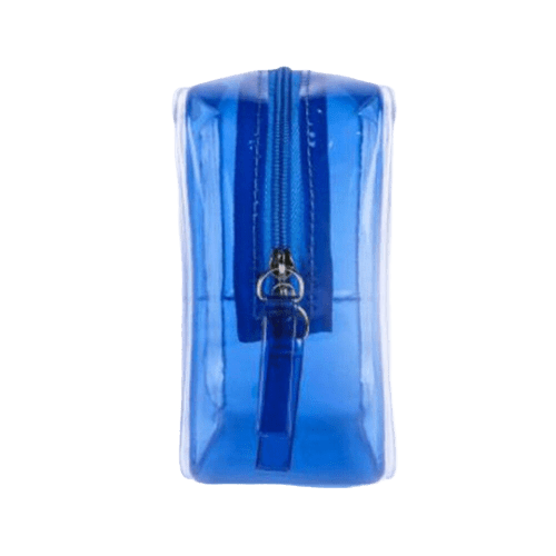 Trousse de toilette transparente bleu