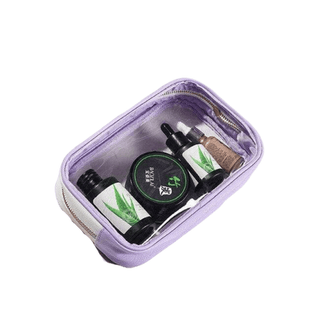 Trousse de toilette transparente violette