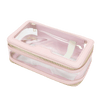 Trousse de toilette cuir transparente rose
