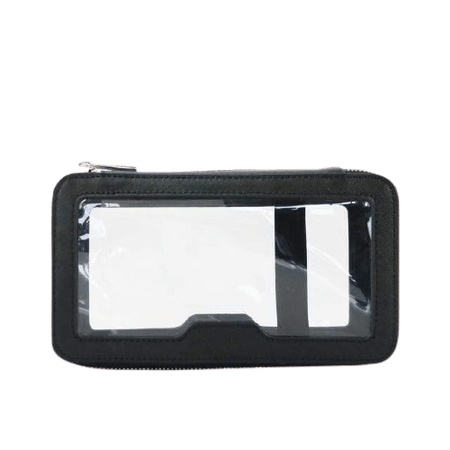 trousse de toilette cuir tranparente noir