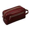 Trousse de toilette cuir bordeaux