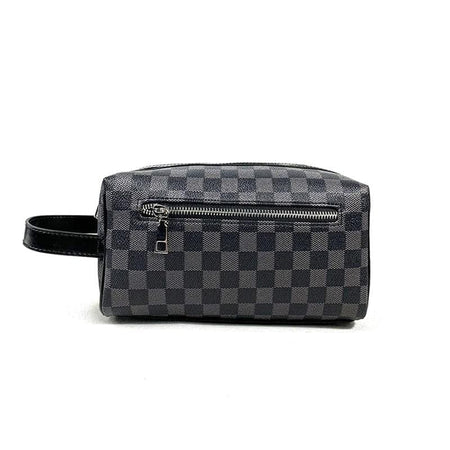 trousse de toilette cuir damier
