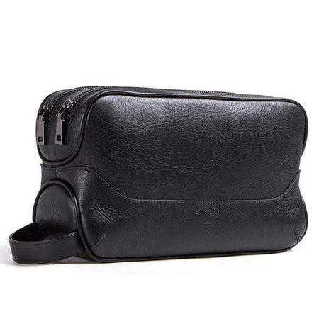 Trousse de toilette homme cuir luxe double zip - Vonusta