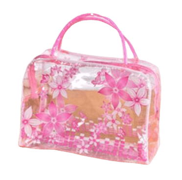 Trousse de toilette transparente motif fleurs